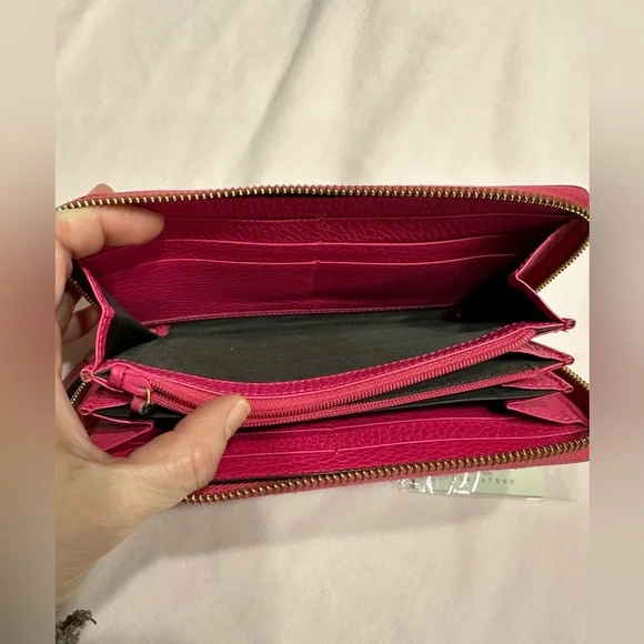 Gucci GG Marmont Zip Around wallet- Fuchsia Pink - Picture 9 of 13